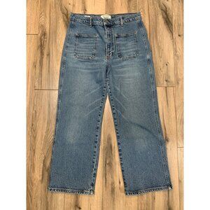 Reformation Jeans Womans 31 Alyssa Anguilla Wash Patch Pockets High Waist Wide L